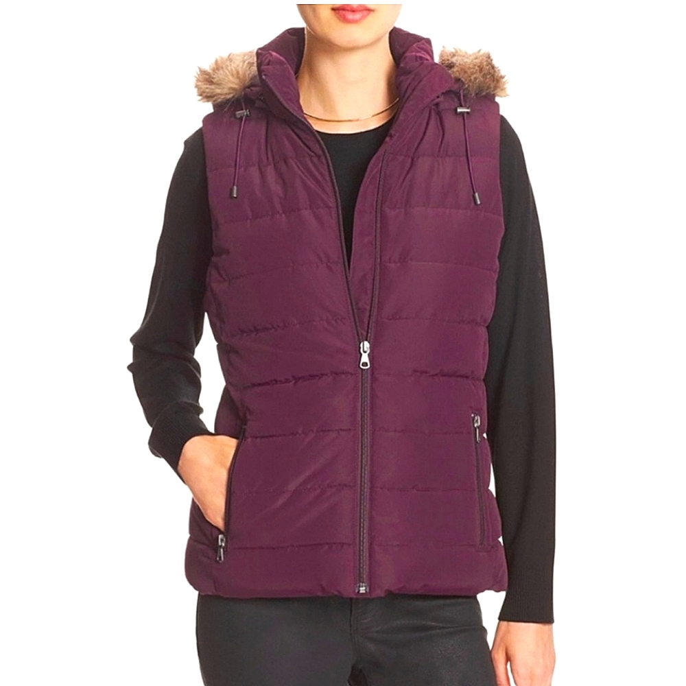 Banana Republic Women's Burgundy Puffer Vest Size Med